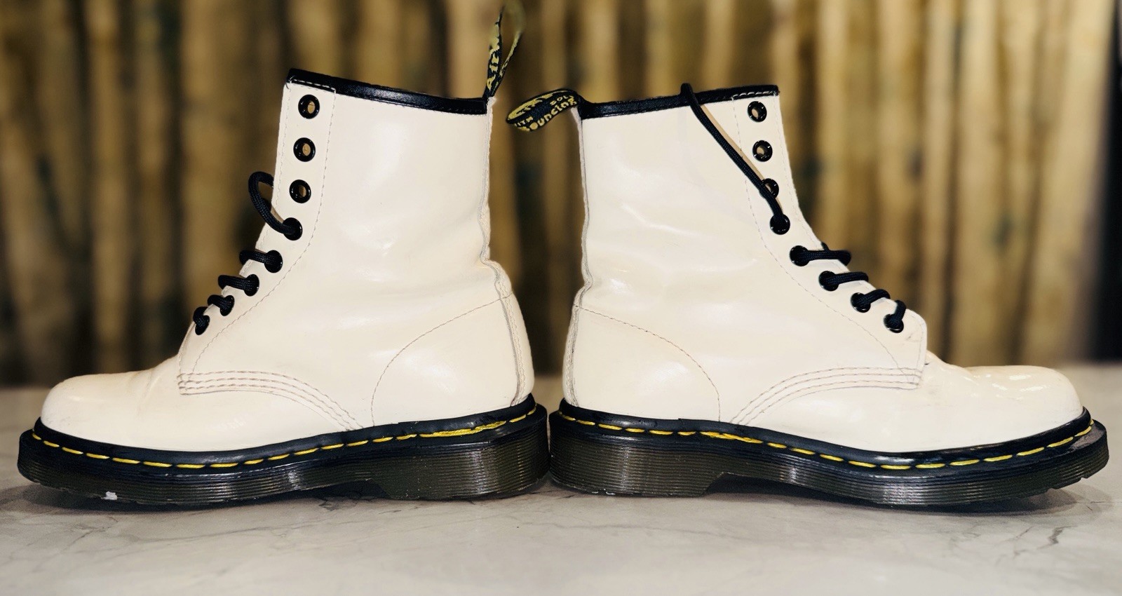 Dr Doc Martens Womens 1460 White Smooth Leather Lace Up Boots Size 5 US image 4