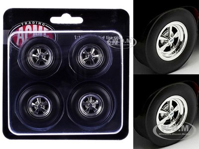 ''CRAGAR'' WHEEL & TIRE SET OF 4 PCS FOR 1/18 MODELS BY ACME A1801229W