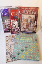 Better Homes  Gardens CrossStitch Christmas Hardcover Book Lot 5 HC 80s 90s