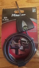 NEW! Master Lock 8417D Python Adjustable Locking Cable 6 ft (1.8m) Long Black