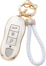 Gematay for Porsche Key Fob Cover with Keychain Lanyard, Key Fob Protector Shell
