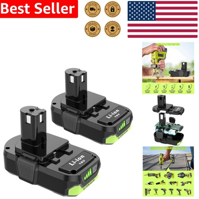 #ad Upgrade Your Ryobi Tools with 2 Pack 18V Lithium Batteries LED Display $56.69