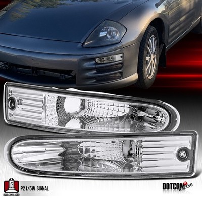 Fit 2000-2002 Mitsubishi Eclipse Crystal Front Bumper Lights Turn Signal Lamps