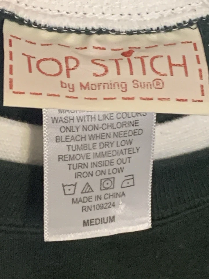 复古 Morning Sun 卫衣 绿色猫 雪 冬天 Grannycore M 圆领 — 第 4/4 张图片