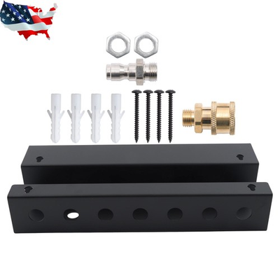 #ad 7 Hook Wall Mount Pressure Washer Organizer 2x1 4quot; Male amp; Female Fittings Black $13.35