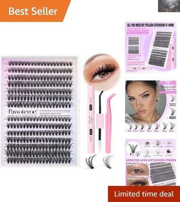 Customizable 280pcs Lash Extension Kit - Soft 9-16mm Cluster Lashes, Easy to Use