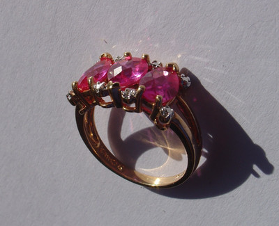 Ross Simons Sterling Silver Ring Gold Wash Pink Topaz Color Tiny Heart 9.5 Read
