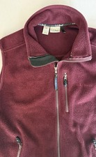 Vintage 90s LL Bean Vest Mens Large Fleece Full Zip Outdoor Made in USA Purple