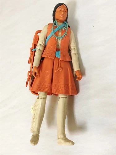 1960s MARX JOHNNY WEST INDIAN PRINCESS w ORANGE & TURQUOISE ACCESSORIES LOT #26