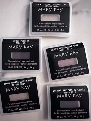 Mary Kay Chromafusion Eye Shadow lot of 5 smoky quartz merlot golden wave navy