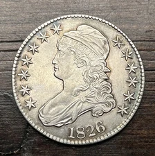 1826 Capped Bust Half Dollar High Grade AU Toned