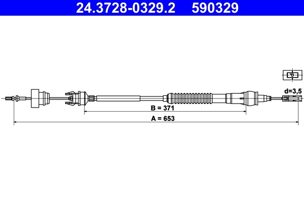 Seilzug, KupplungsbetÄTigung FÜR CitroËN, Peugeot - ATE 24.3728-0329.2-image