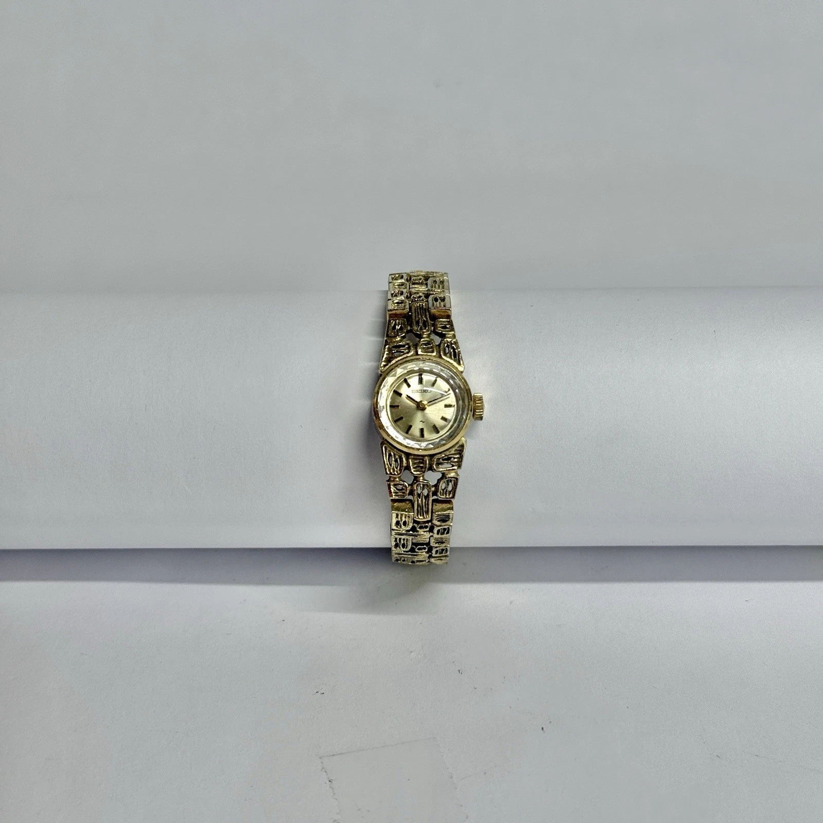 SEIKO 11-0549 Manual Wind Analog Gold Tone Women Vintage Watch W653 *WORKING
