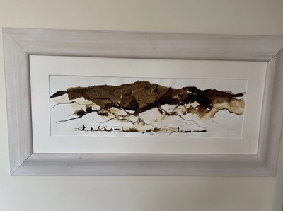 Susan Winton Signed Abstract Scottish Landscape Painting Mountains 