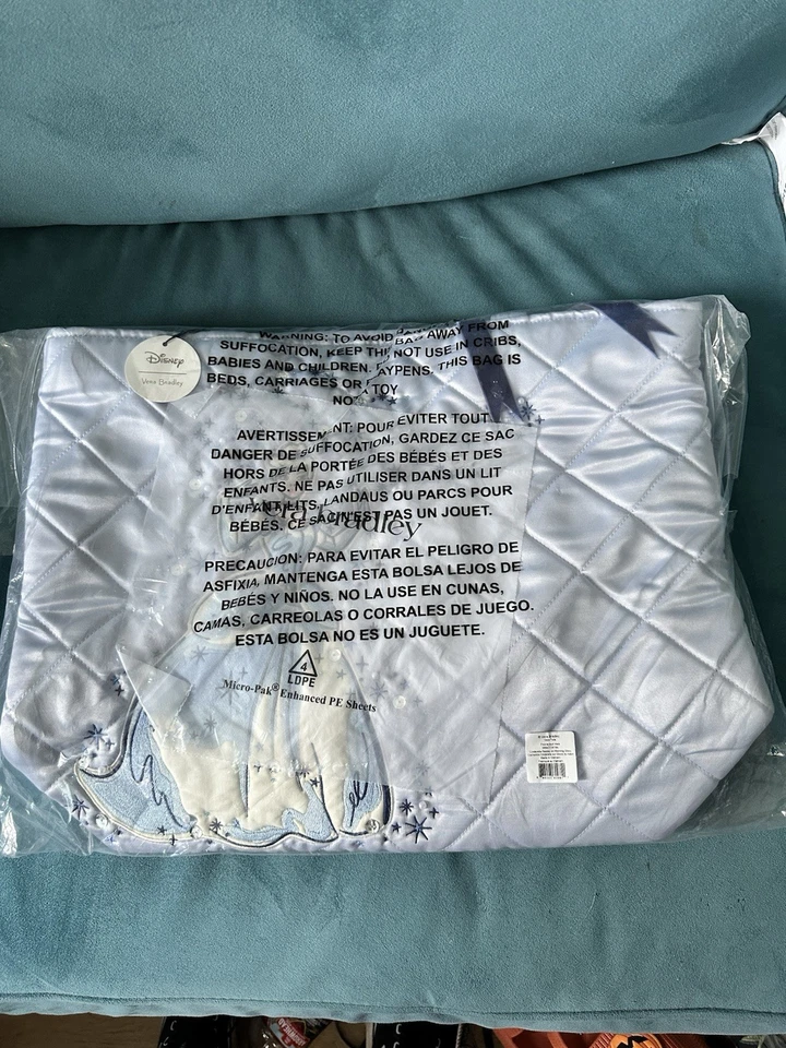 Bolso de Mano Disney Vera Bradley Cenicienta Acolchado - Azul con Lentejuelas y Bordados Foto 4 de 4