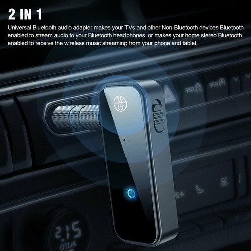 2in1 Audio Adapter 3.5mm Aux Car USB Wireless Transmitter Receiver for Bluetooth - Afbeelding 2 van 9