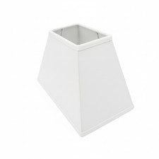 B&S Lampenschirm rechteckig Samtoptik | Weiß | Trapez | H 16 X L23X B14