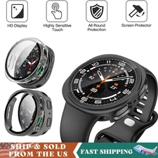 2X For Samsung Galaxy Watch 8 40/44mm Hard Case Tempered Glass Screen Protector