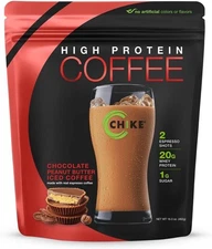 Chike Chocolate Peanut Butter Iced Coffee 20g Protein 2 Espresso 1g Sugar 16.3oz