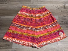 Vintage 80s USA Made OP Ocean Pacific Shorts Junior L Pink Neon Tribal Geometric