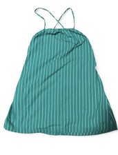 A New Day Women's XS Green White Striped Sleeveless Shift Mini Dress Summer