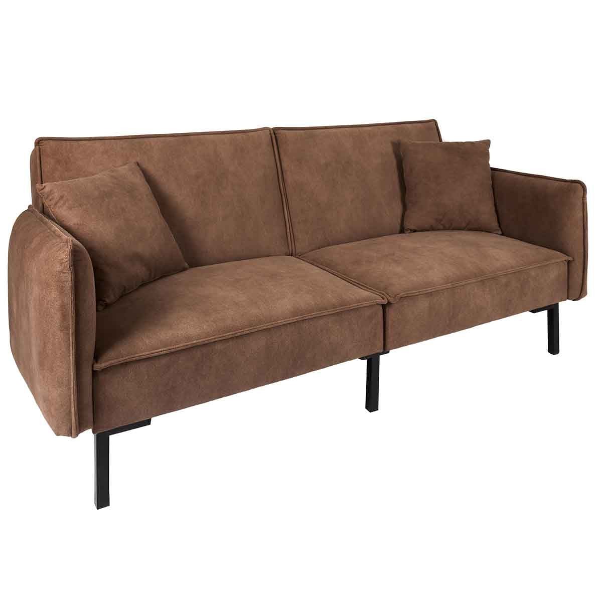 Canapé Club convertible Minota marron pour soirées et n
