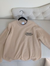 Flawless Burberry Rubber Stitched Location Logo Beige 100 Cotton Sweater Size M