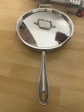 All Clad Brushed Stainless Steel 3 Quart Saute Pan Made in USA