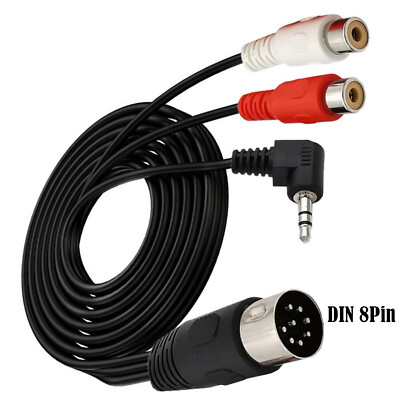 1.8m Din 8 Pin Male To 2RCA Cable 8Pin Male Plug Audio Adapter Cable Connector E - Foto 4