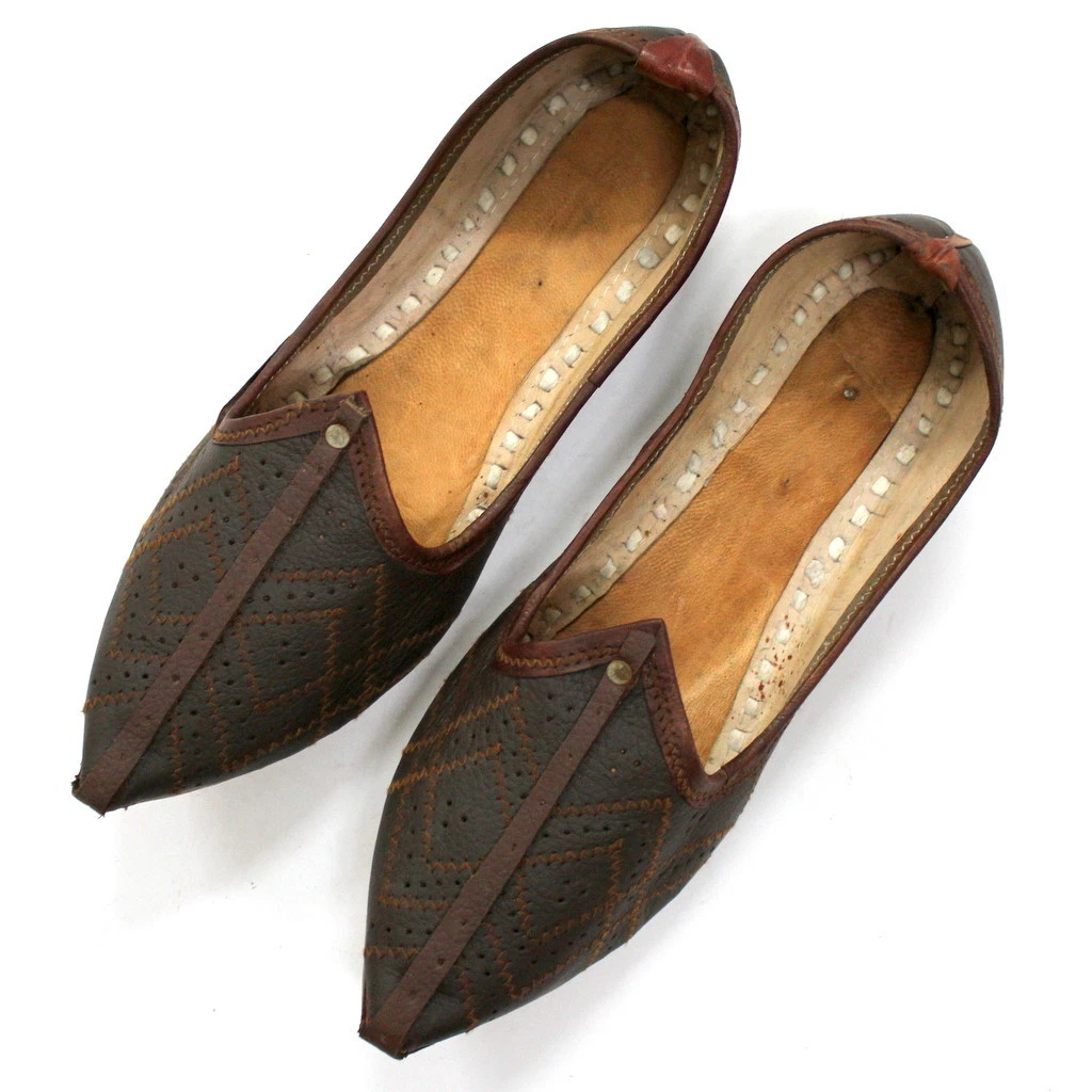 Men's Jutti Pure Leather Handmade Mojari Shoes Indian Punjabi Khussa US Style