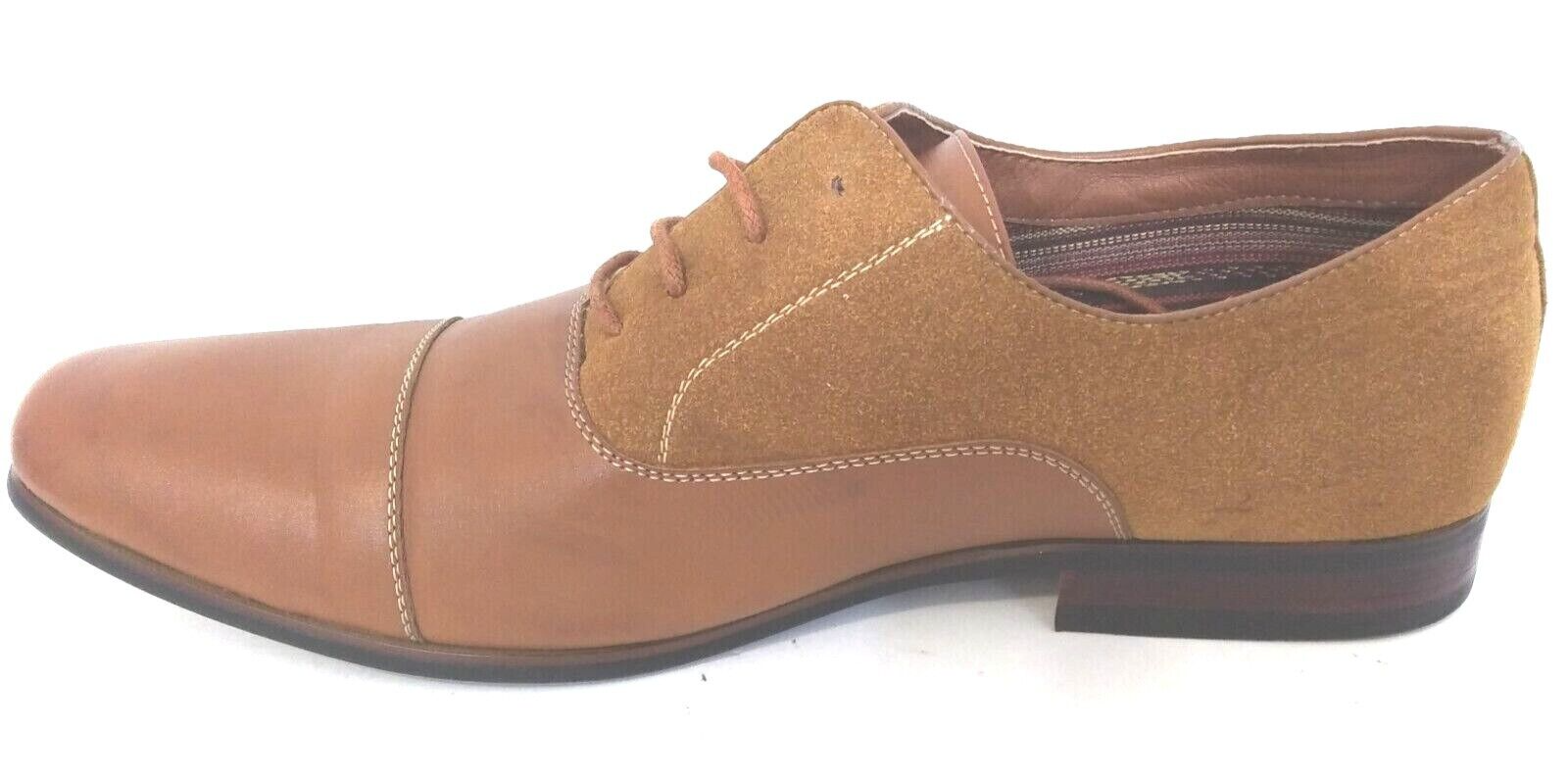 Ferro Aldo Dress Shoes Mens Size 11 Cognac Two Tone Derby For Formal Casual Wear