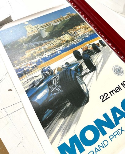 MONACO GRAND PRIX 1966 MICHAEL TURNER VINTAGE FRANZÖSISCHES AUTORENNEN POSTER - Bild 2 von 5