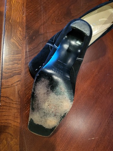 EUC FABULOUS Gorgeous PRADA Black Suede Pump Heels w Topstitching 40.5 10 $450 - Picture 4 of 5