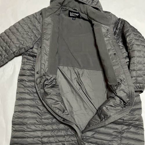 Lands End Coat Plus Sz 2X 20W /22W Primaloft Gray Midi Length Warm Winter Hood - Picture 15 of 22