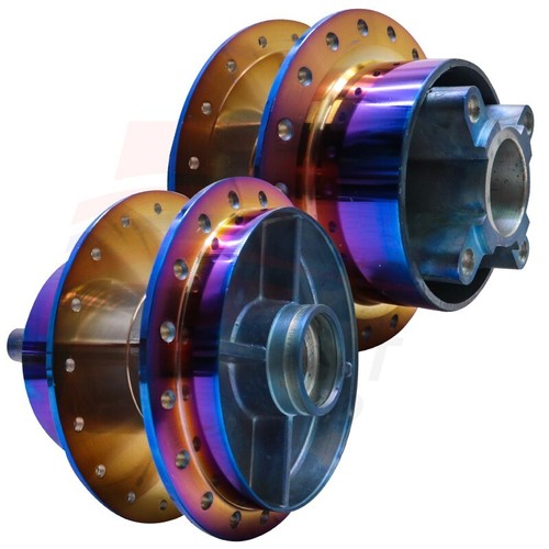 Wheel Hub Set Front+Rear+Sprocket Hub For GROM125 MSX125 2014-2020 Blue/Rainbow - Foto 3 di 6
