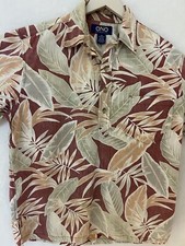 Vintage Ono Company Medium Hawaiian Shirt Red Floral Cotton great quality