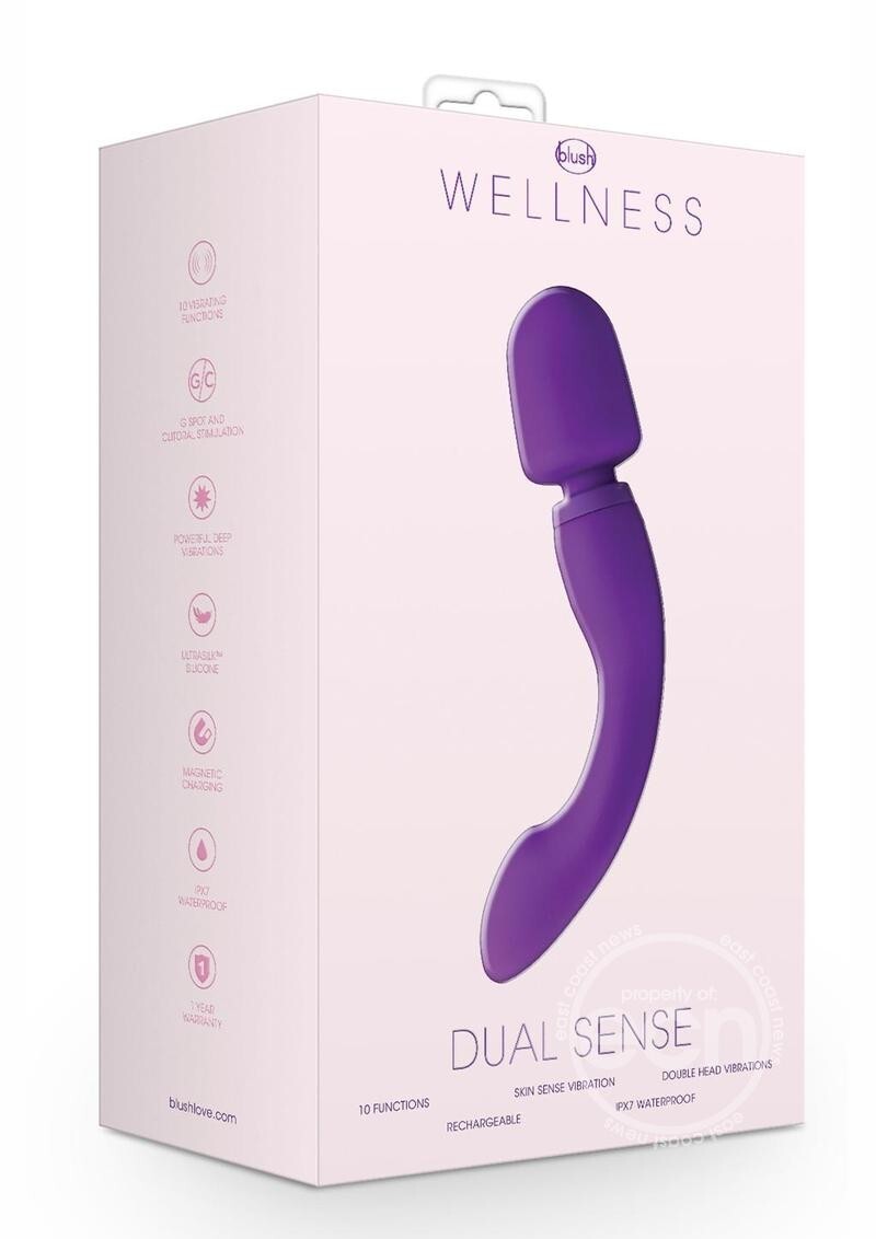 Wellness Dual Sense Rechargeable Purple Silicone Massager with Dual Stimulation