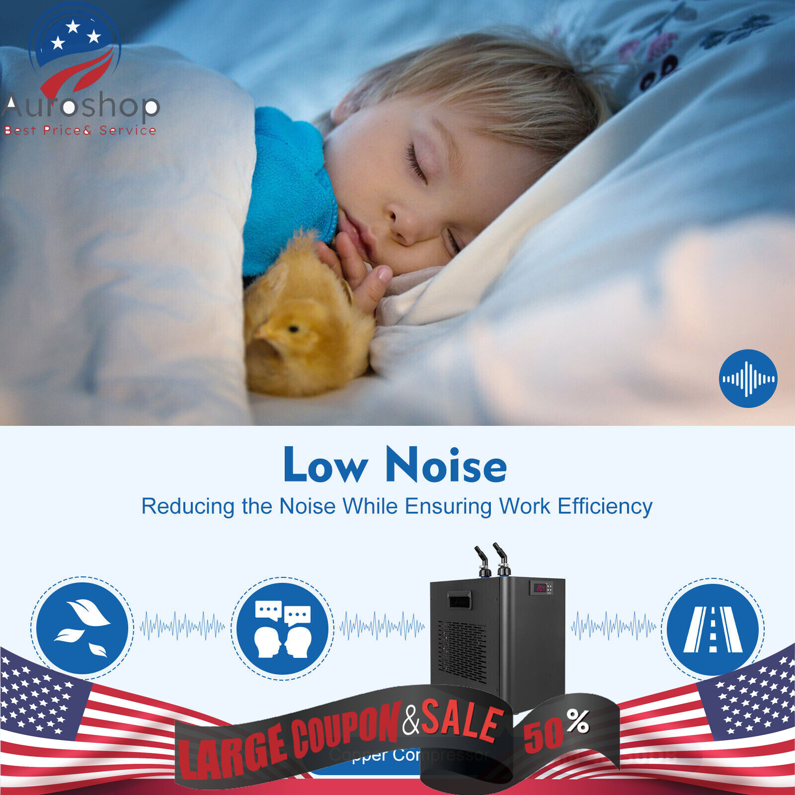 42 Gallon Aquarium Chiller 1/10HP Fish Tank Water Cooler For