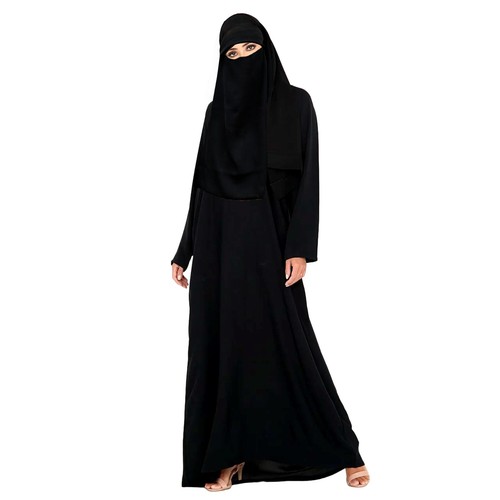 4 Piece Set Jilbab Abaya Niqab Hijab Gloves dress Arab Saudi Long Kaftan Ladies - Picture 4 of 4