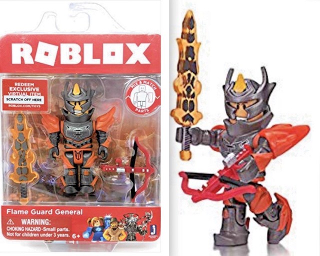 Roblox Flame Guard General Figure Minifigure Doll Video Game Boss Action - 