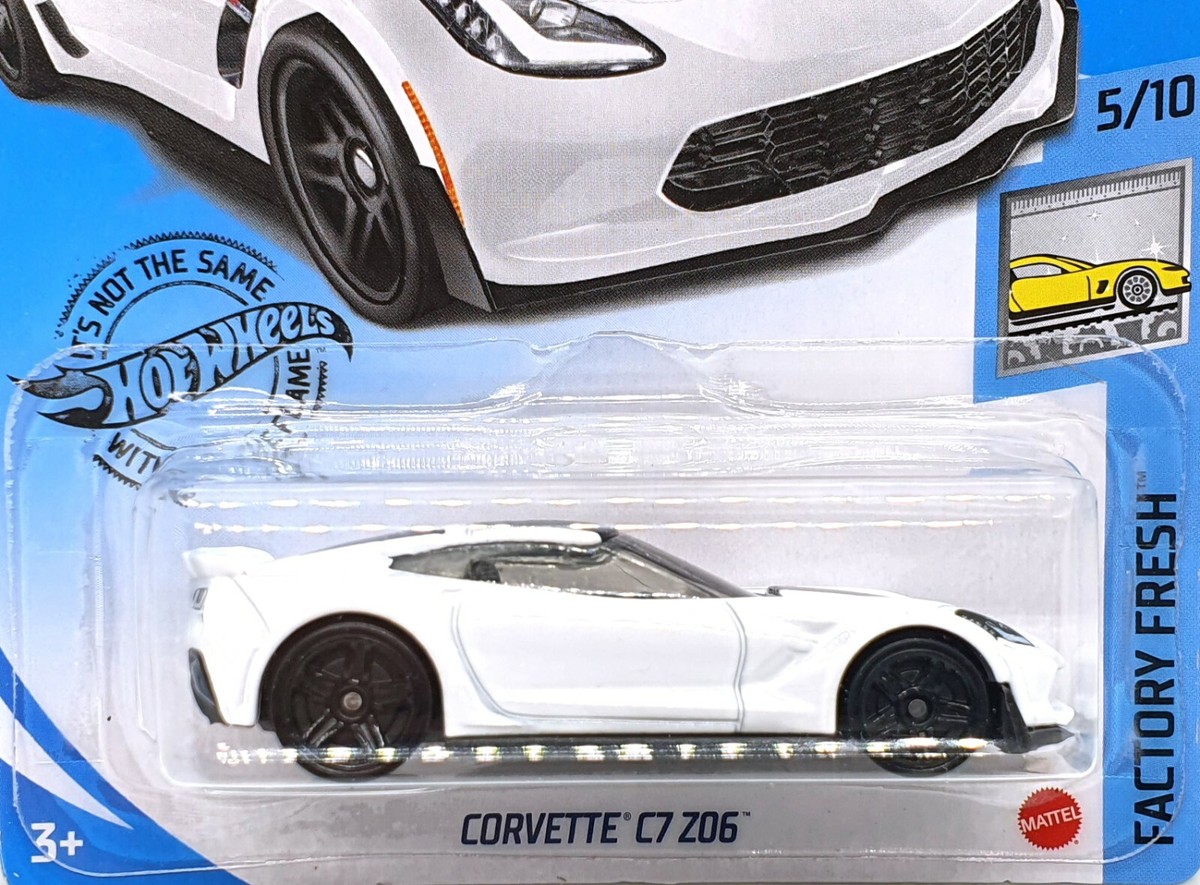 Hot Wheels 1:64 White 2019 Corvette C7 Z06 Kids Model Diecast Toy