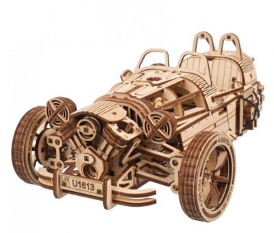 Mechanical UGEARS wooden 3D puzzle Model Three-wheeler UGR-S Constructor kit