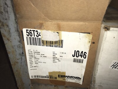 marathon motor #5vl56t34d5353e, #J046, 3450/2850rpm, 3hp/2hp, New Open Box