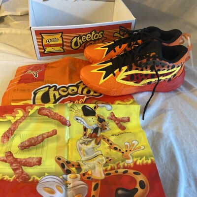 Puma Scoot Zeros x Cheetos Orange Schwarz Sneaker UK 10,5 Neu Collab Karton beschädigt