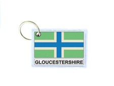 Keychain Double-Sided Print Flag United Kingdom Gloucestershire