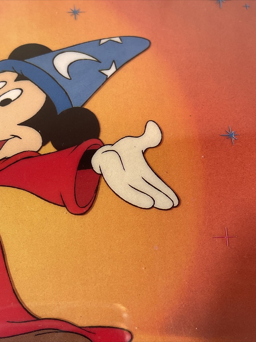 DISNEY Mickey Mouse SORCERER FANTASIA 1988 Sericel Animation Art