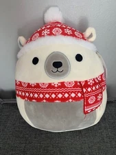 Kellytoy Squishmallow 8" Brooke Christmas 2021 Polar Bear New with Tag