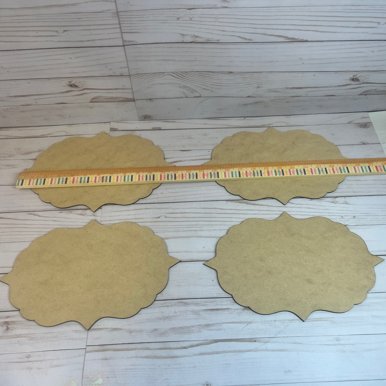 Set Of 4 Bracket Frame Laser Cut Out Real Wood Shape Craft Supply 12”x 8” (1/8”)