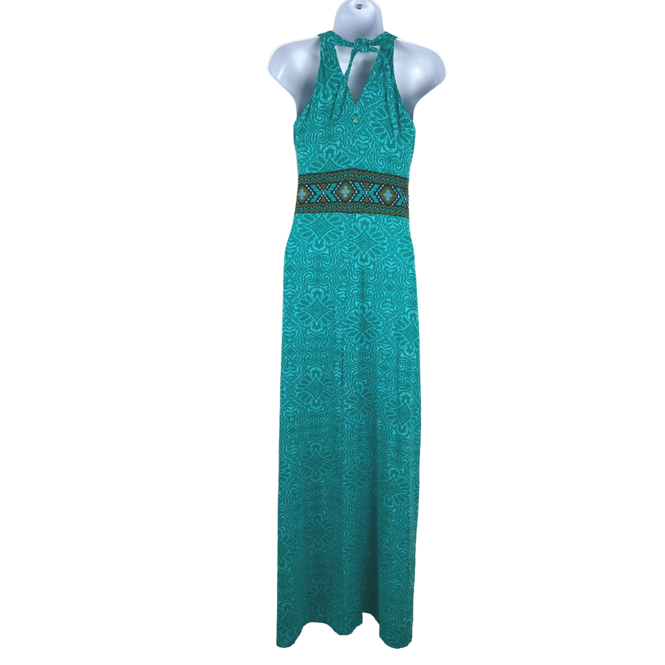 Prana Skye Maxi Dress Teal Printed Sleeveless Boho Women's XS eBay
