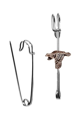 B18 Quail COPPER Effect Emblem On A kilt pin Scarf Brooch 3'' 7.5 cm